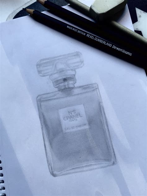 chanel n5 drawing with crayon